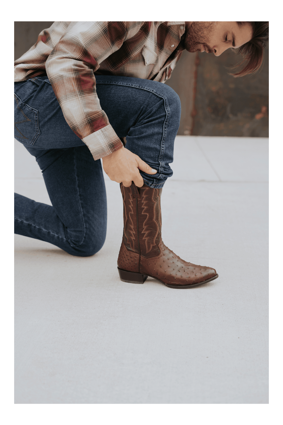 PERSHING FULL QUILL OSTRICH BOOT Image