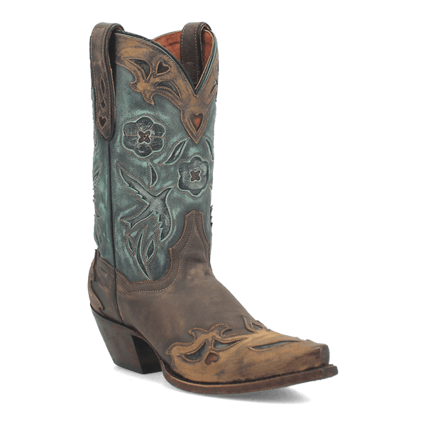 DAN POST WOMEN'S NORA BLUE LEAF STITCH SNIP TOE WESTERN