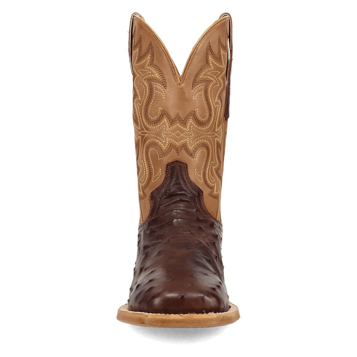 drayden full quill ostrich boot front angle