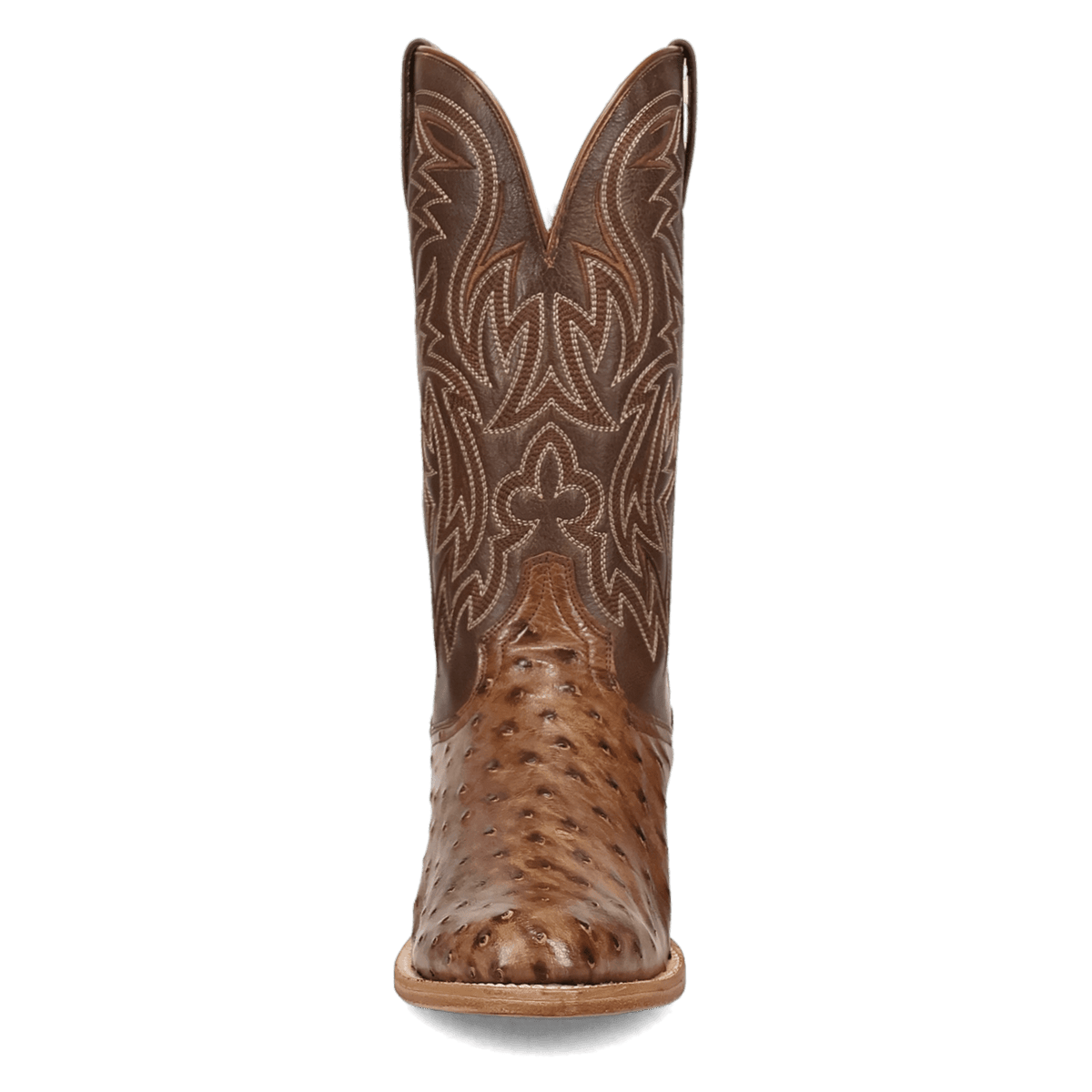gauge full quill ostrich boot front angle