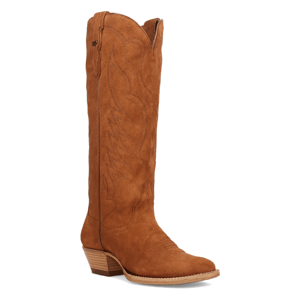 neon prairie suede leather boot 45 degree angle